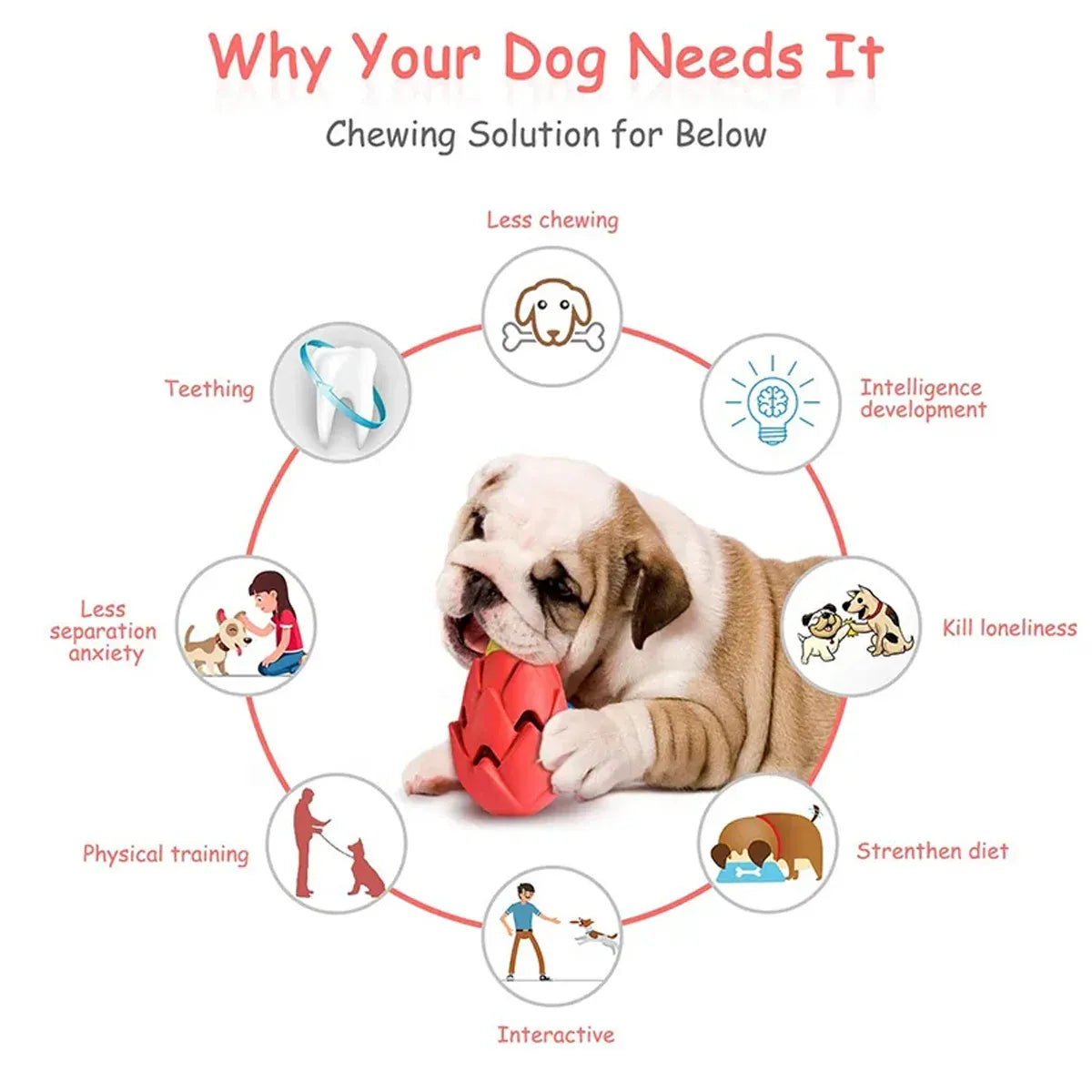 Dragon Fruit Shaped Dog Chew Toy Durable Health for Puppy Small Medium Dogs