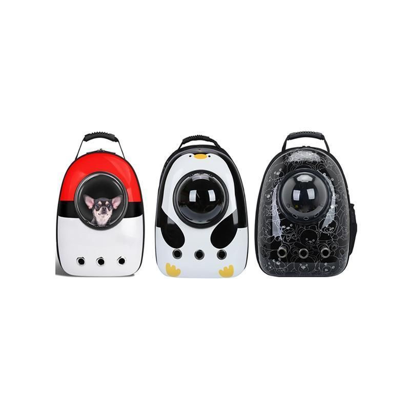 Cat Dog Backpack Carrier Breathable Pet Carrier Bag for Outdoor Travel - Red with White