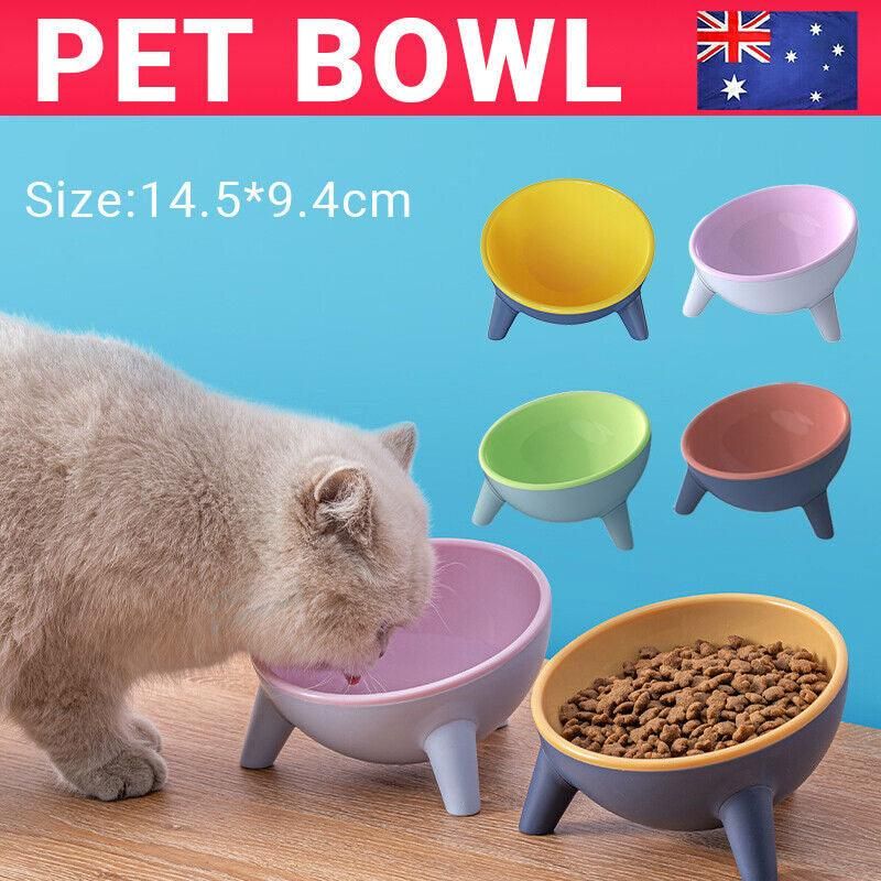 Raised Cat Bowl Pet Feeder Pet Bowl Elevated Dog Bowls 15° Tilted Pet Water Bowl - Camella Red