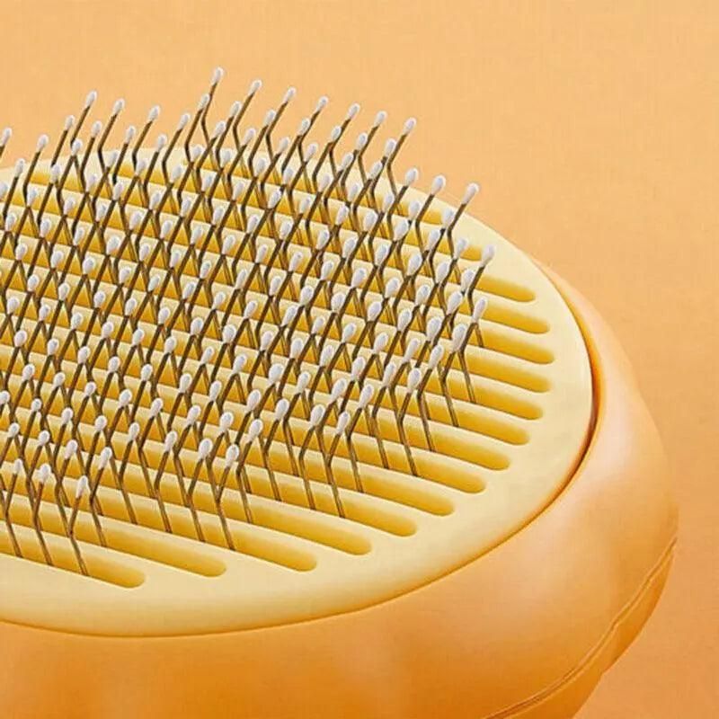 Self Cleaning Slicker Comb For Dog Cat Rabbit Puppy Grooming Pumpkin Brush Tool - Green