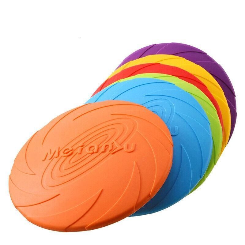 Frisbee Toy for Dogs Outdoor Fetch Training Soft Rubber Pet Flying Disc 18cm - Red
