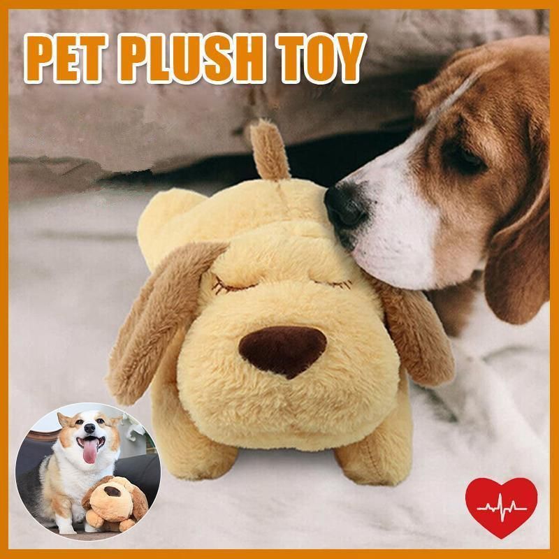 Pet Puppy Cat Soft Plush Toy Heartbeat Sleeping Buddy Dog Behavioral Anxiety Aid