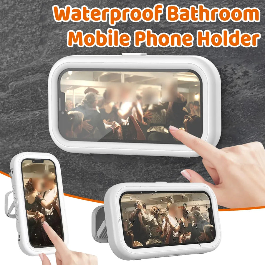 Waterproof Rotating Shower Phone Holder 360-Degree Retractable Wall Mount for Bathroom