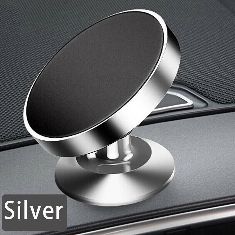 360-Degree Car Phone Holder Dashboard Mount Stand Cradle for Flat Surface - Silver