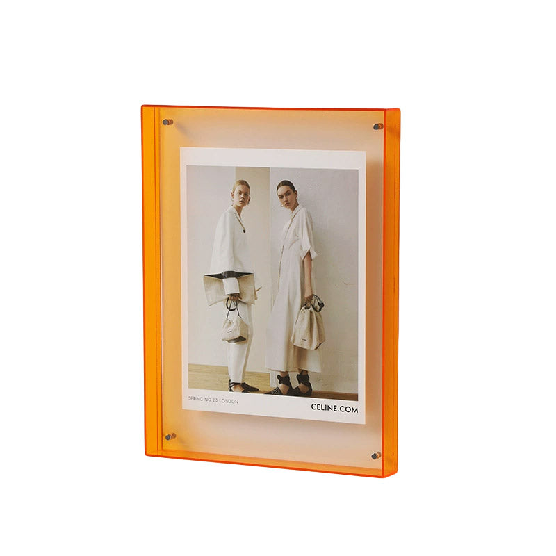 Acrylic Photo Frame Double-Sided Clear Display with Screw Mount – 16x21cm - Colorful