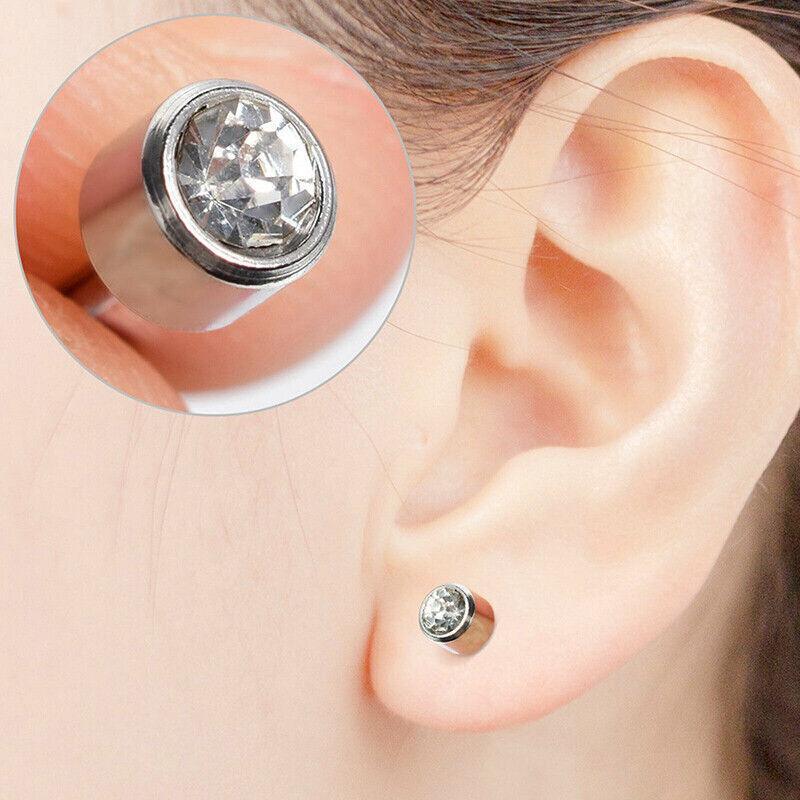 Disposable Sealed Ear Piercing Gun Kit Tool With 316L Stud Bone With Gem 1Pc - Black