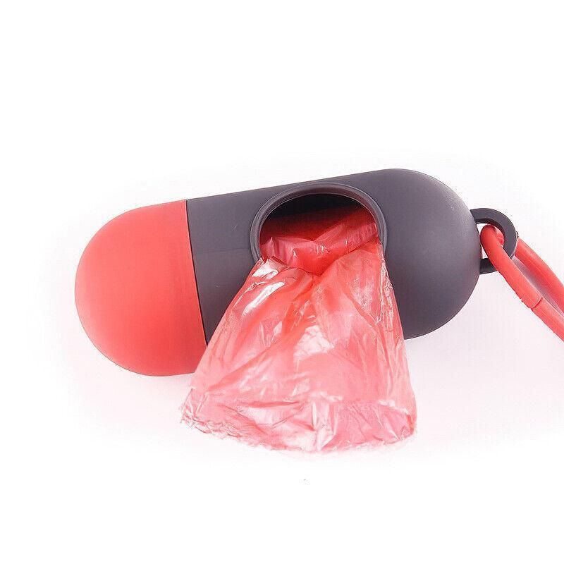 Portable Dog Waste Bag Dispenser with Refill Rolls for Pet Walking Cleanup - Green