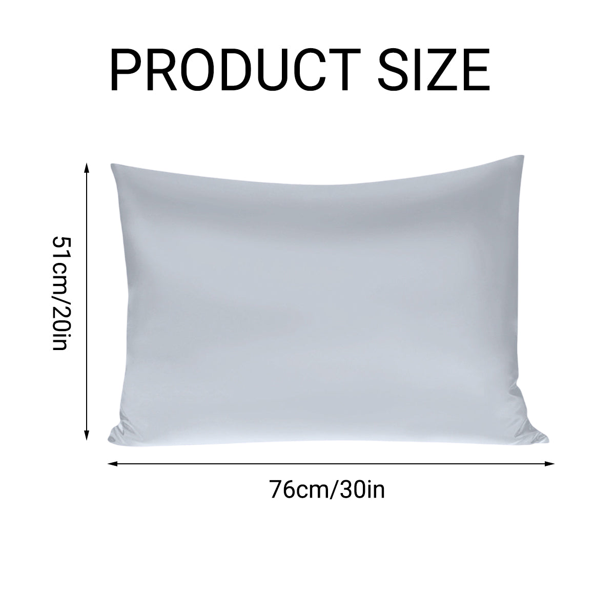Silk Envelope Pillowcase Soft Satin Protective Cover for Bed Sleep Comfort - White