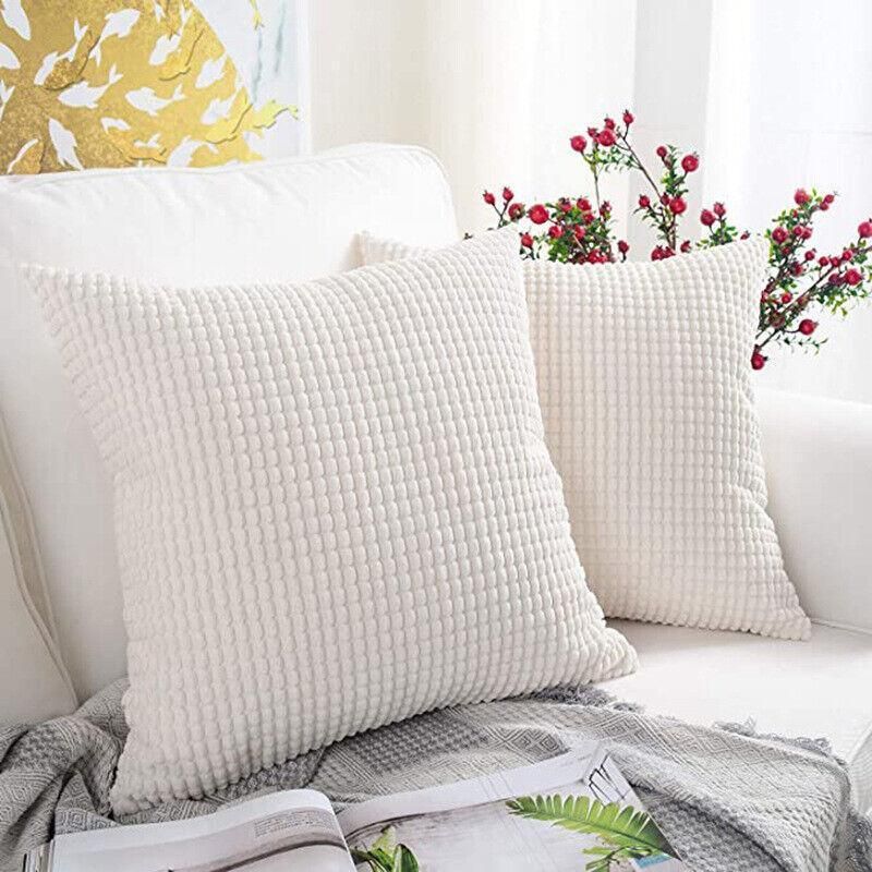 45X45 Plain Solid Colour Cushion Cover Decorative Pillow Case Home Multicoloured - Green
