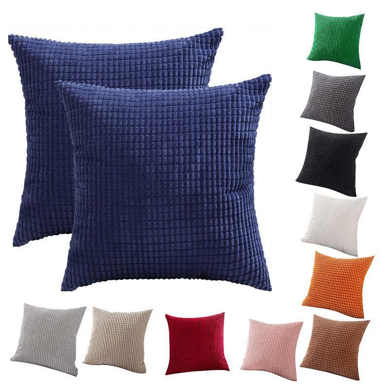 45X45 Plain Solid Colour Cushion Cover Decorative Pillow Case Home Multicoloured - Pink