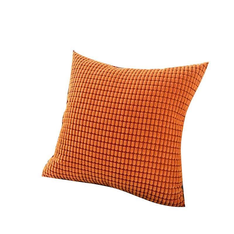 45X45 Plain Solid Colour Cushion Cover Decorative Pillow Case Home Multicoloured - Orange