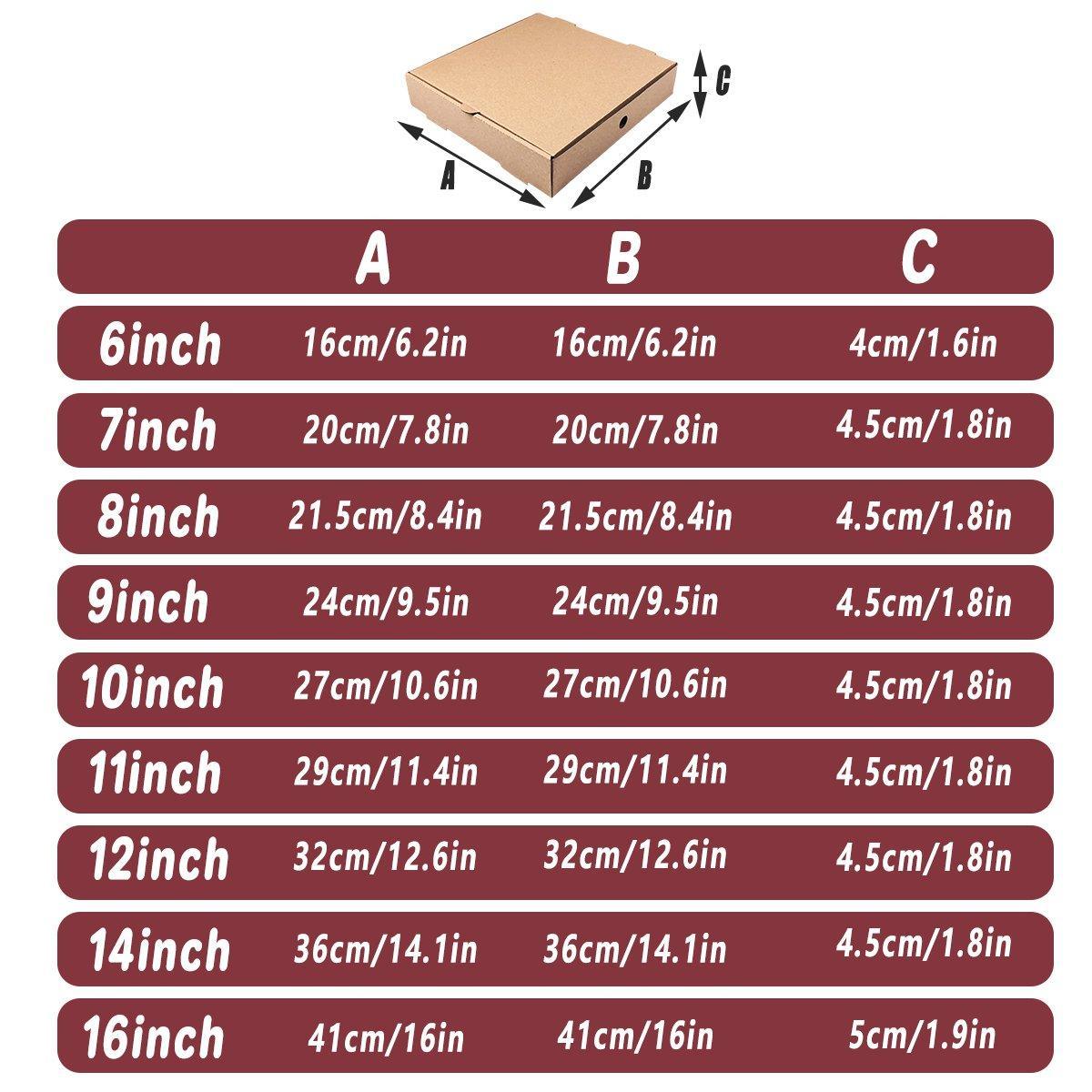 25pcs Break Resistant Pizza Boxes for Cooking Takeout and Food Delivery Needs - 12inch