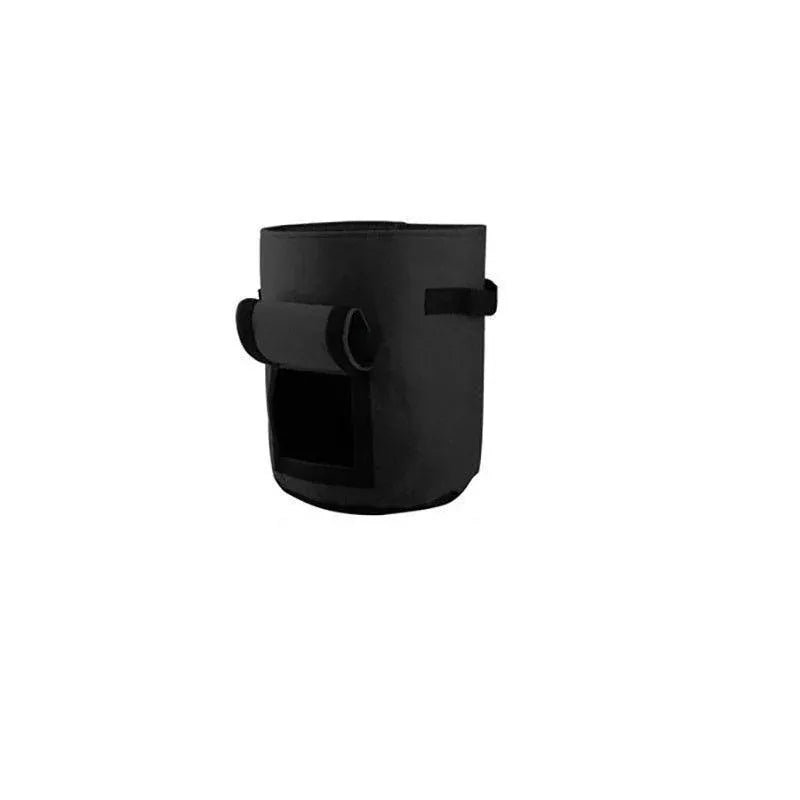 10 Gallon Potato Grow Planter Container Bag Pouch Root Plant Growing Pot Side Window - Black