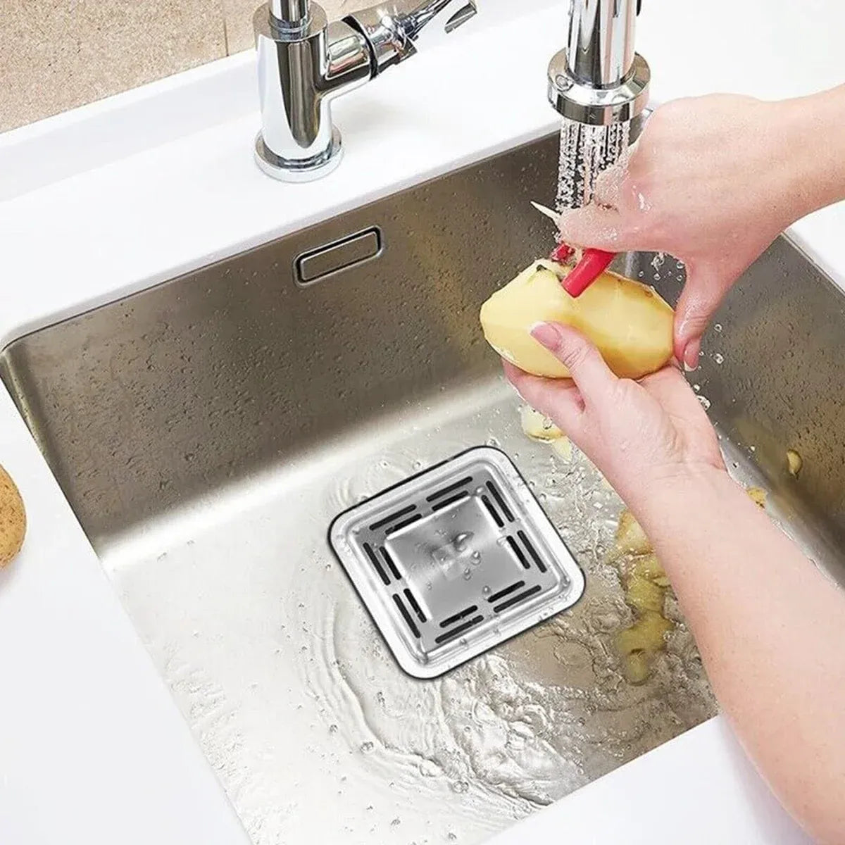 Kitchen Waste Disposer Square Lid Sink Plug Food Disintegration Drain Cover Tool