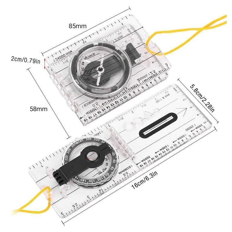 Baseplate Pocket Compass Military Orienteering Hiking Camping Maps Lensatic Army