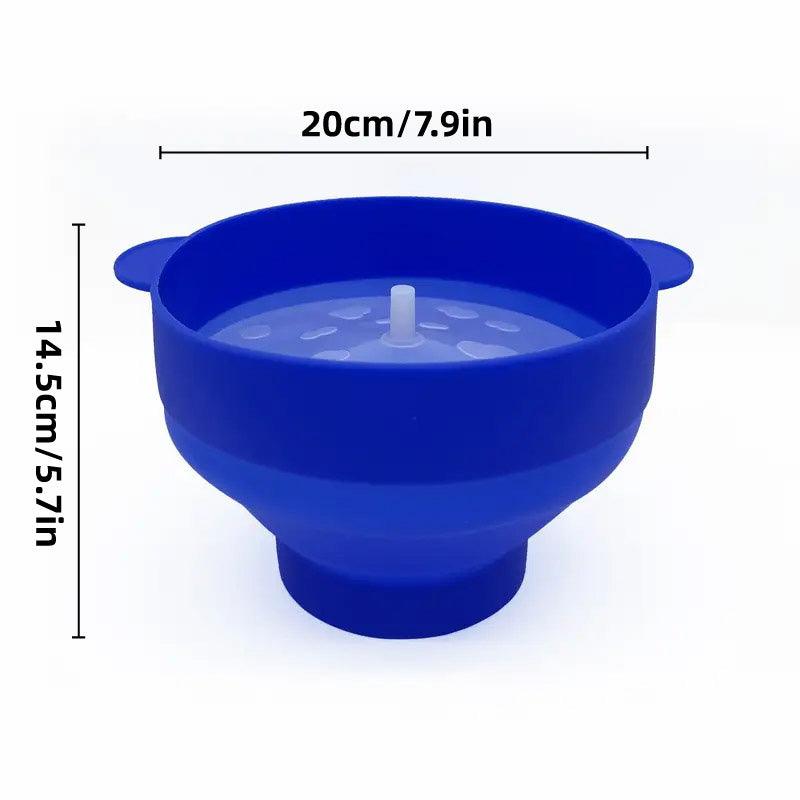 High Temperature Resistant Silicone Popcorn Bucket Collapsible Bowl with Handle - Orange