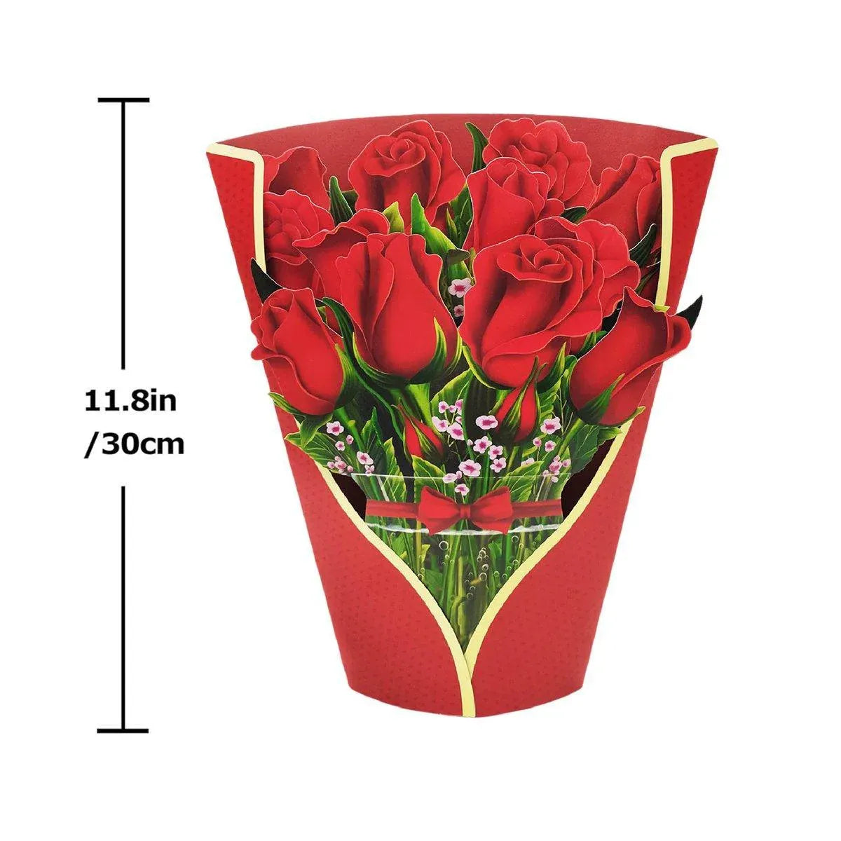 New Style 3D Pop Up Cards Paper Flower Bouquet Greeting Card for All Occasions - Poppy