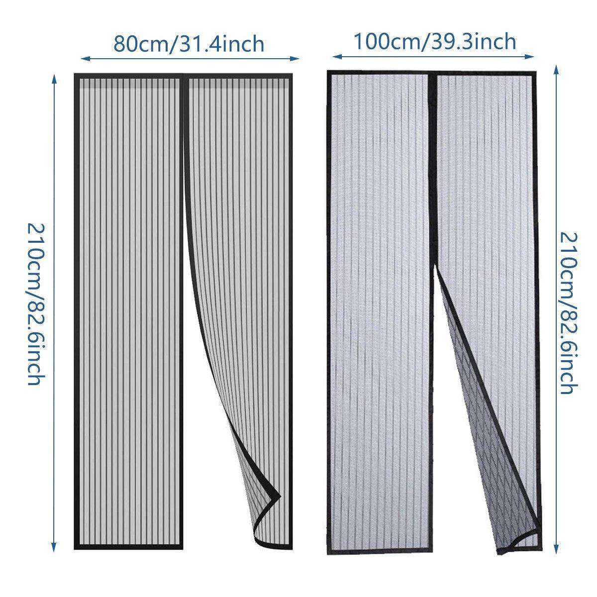 Striped Screen Door Curtain Mesh with Auto Close for Insect Protection and Ventilation - 100*210cm