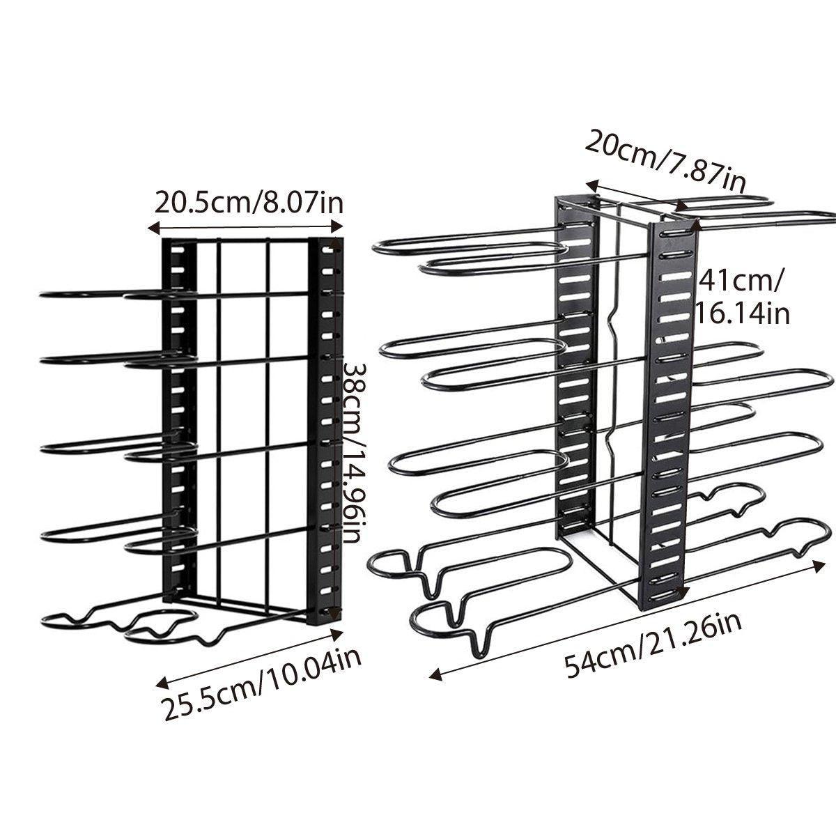 Multi-Layer Vertical Pot Lid Storage Rack Folding Kitchen Countertop Organizer - 5th-Floor