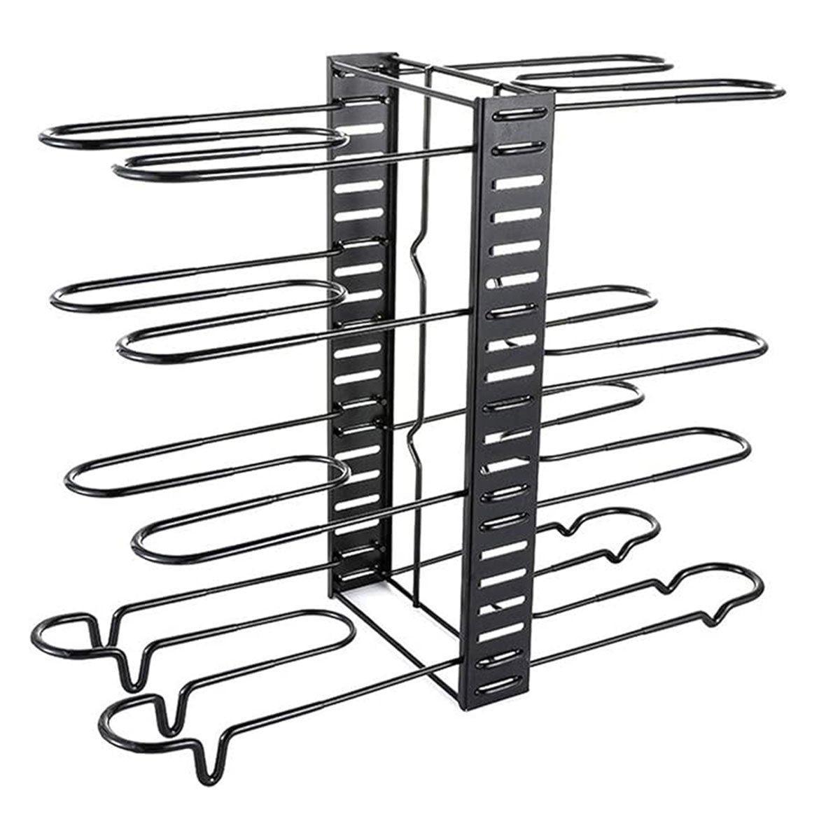 Multi-Layer Vertical Pot Lid Storage Rack Folding Kitchen Countertop Organizer - 8th-Floor