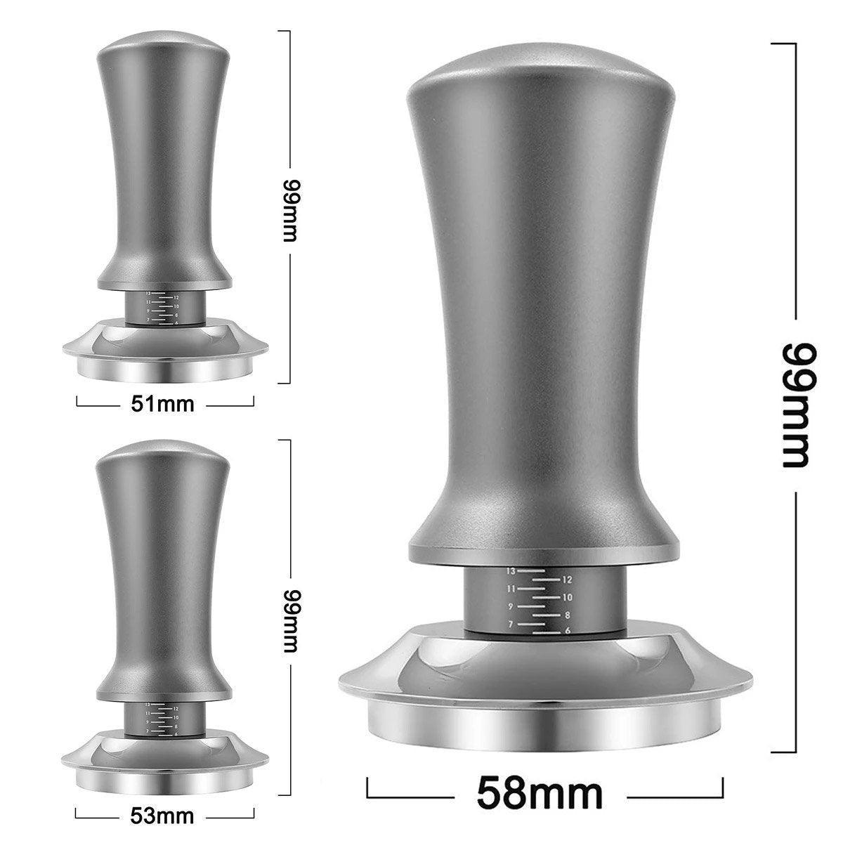 Adjustable Coffee Tamper with Scale Constant Pressure Espresso Powder Press Tool - Black-58mm