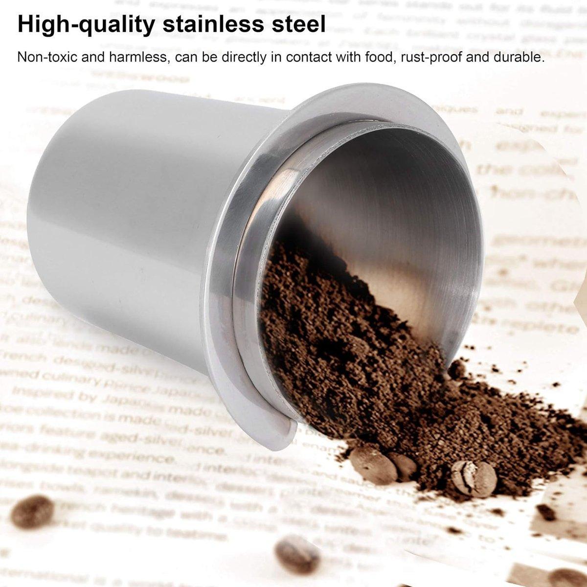 58mm Stainless Steel Coffee Catchers Coffee Maker Handle Accessories Durable Use - Black