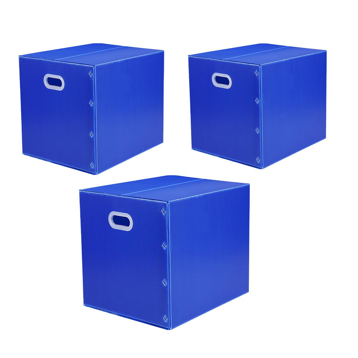 Large Capacity Waterproof Plastic Storage Box Foldable Moving Organizer Durable - 40x30x30cm