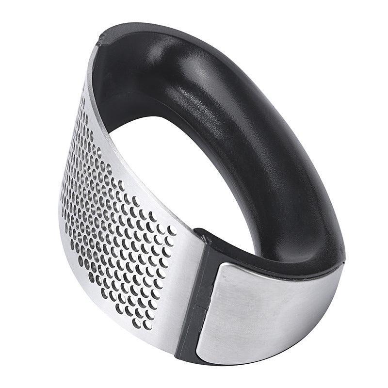 Stainless Steel Garlic Masher Press Crusher Squeezer Masher Kitchen Gadget - Black