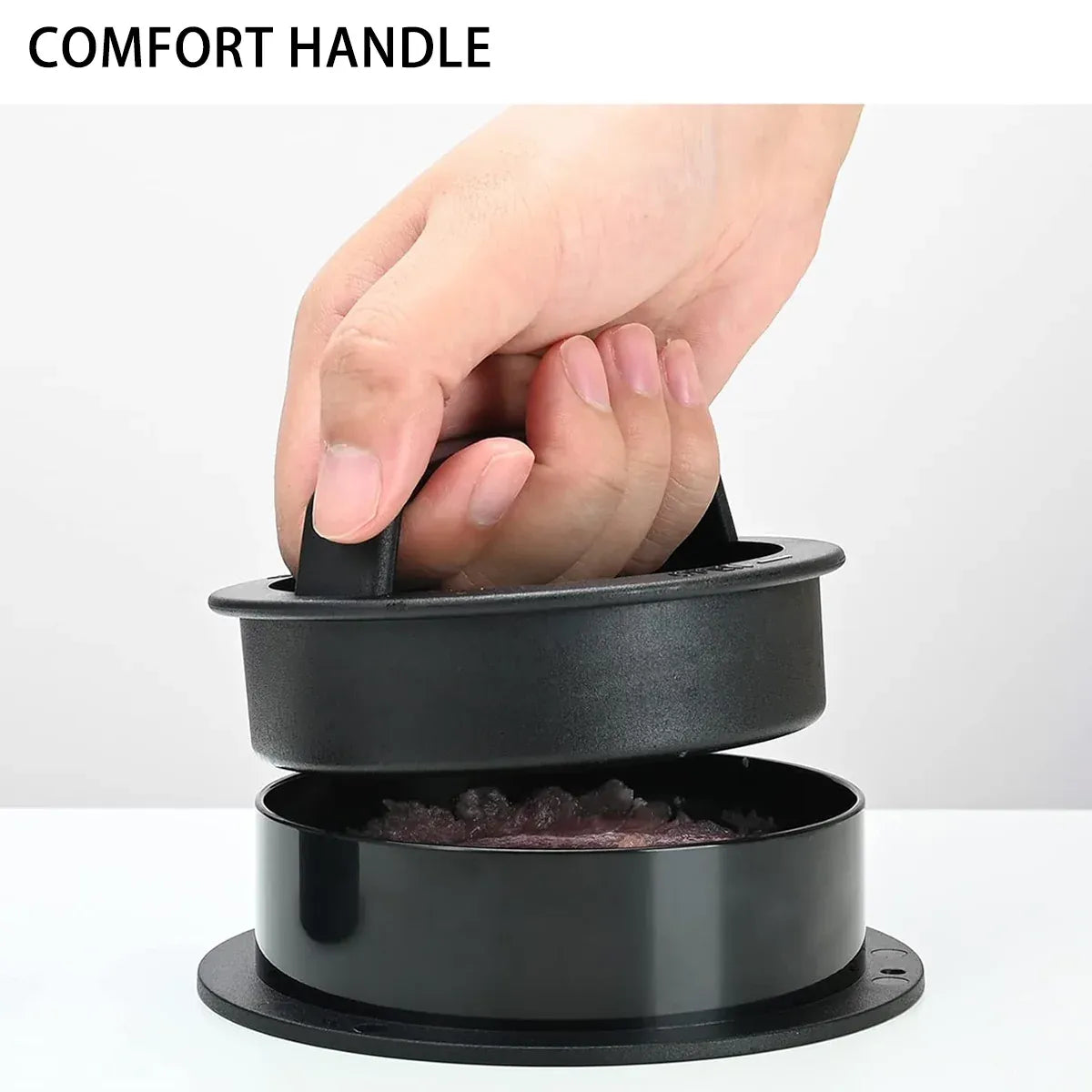 Manual Hamburger Press Round Meat Patty Mould BBQ with 100 Wax Discs