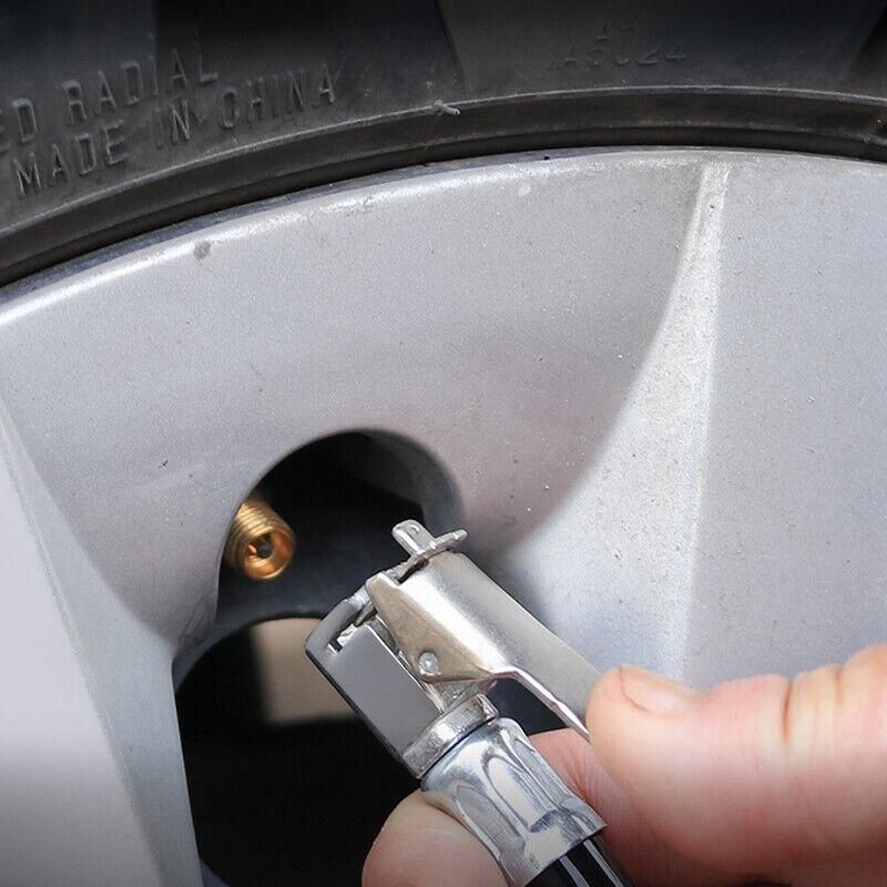 Air Tyre Inflator Pressure Meter Car Truck Tire Pump Hose Gauge Compressor Tools