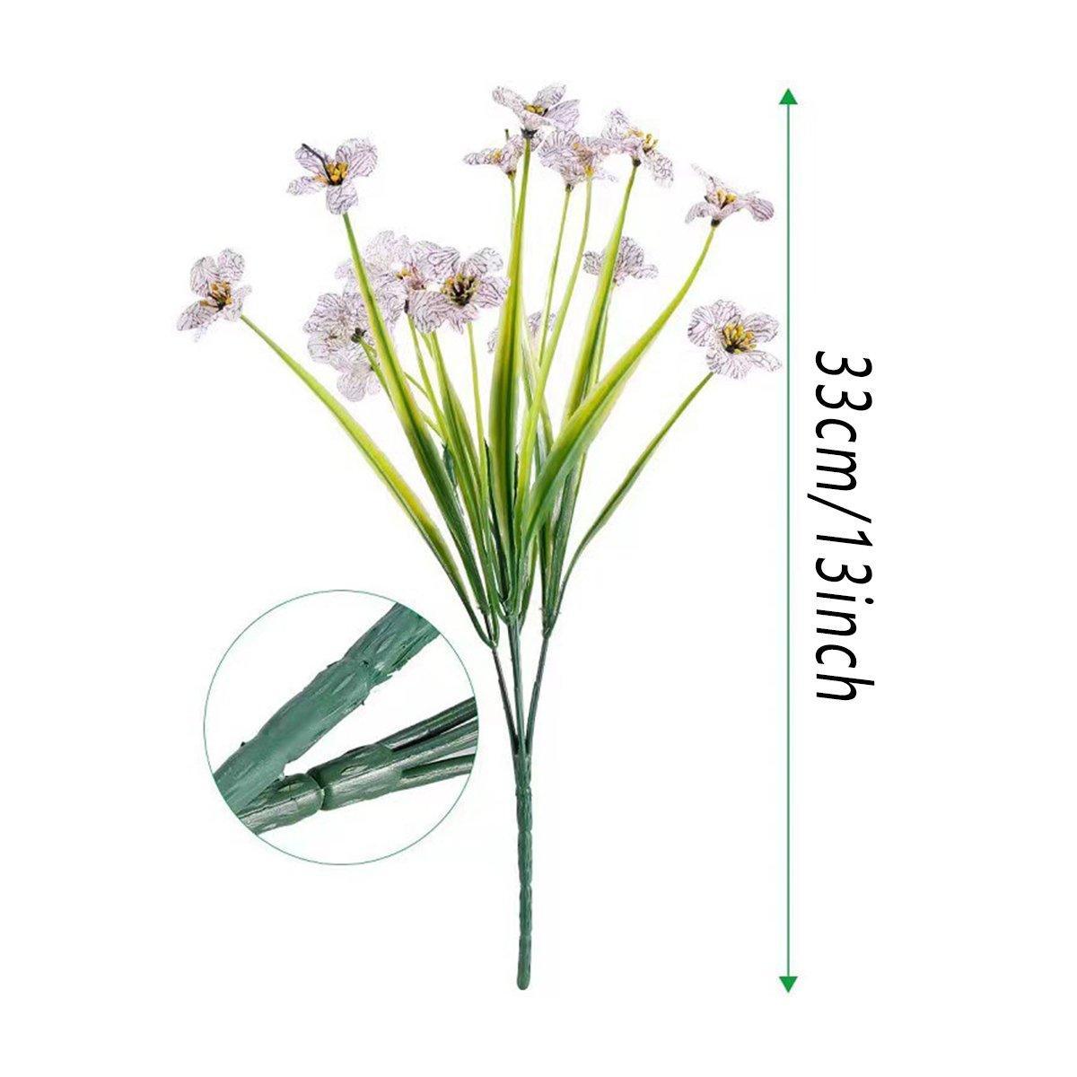 12pcs Artificial Flowers Set for Home Decor Wedding Party Fake Floral Decor - Blue