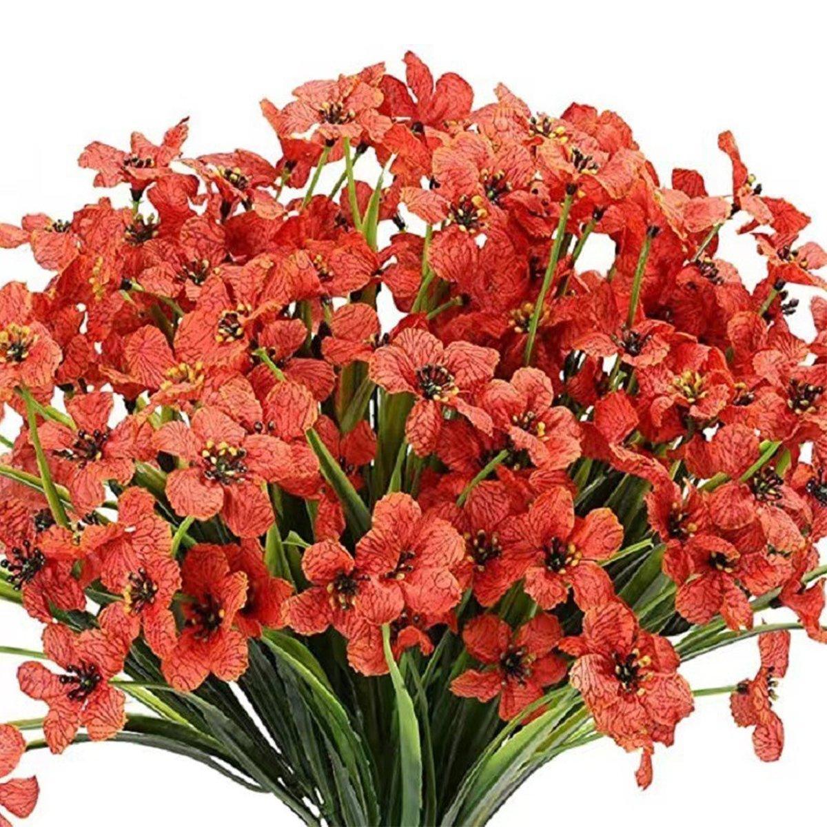 12pcs Artificial Flowers Set for Home Decor Wedding Party Fake Floral Decor - Purple