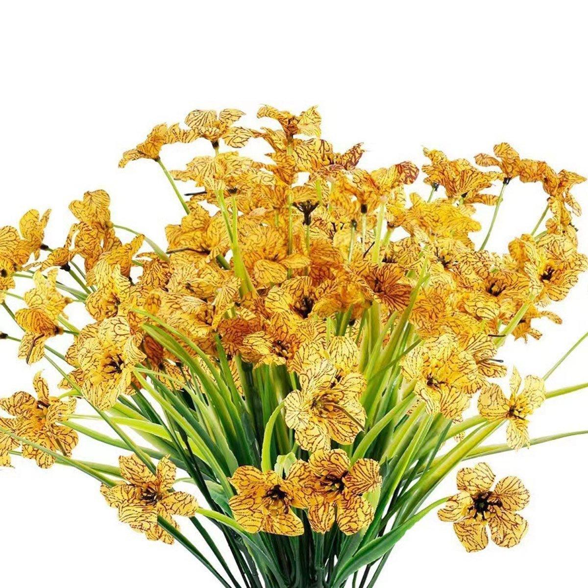 12pcs Artificial Flowers Set for Home Decor Wedding Party Fake Floral Decor - White