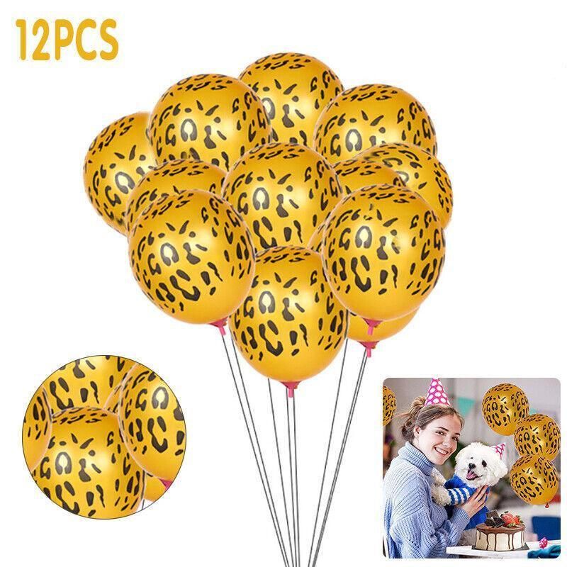 Leopard Spot Print Balloons X 12 Safari Zoo Jungle Farm Animal Party Decoration