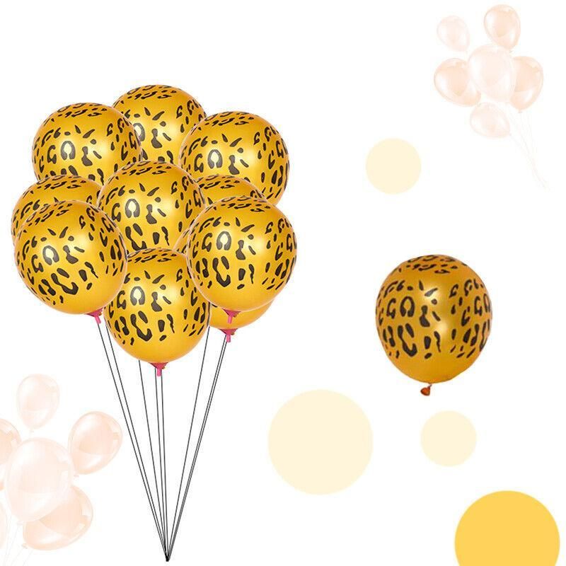 Leopard Spot Print Balloons X 12 Safari Zoo Jungle Farm Animal Party Decoration