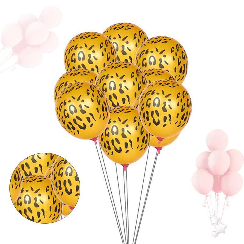 Leopard Spot Print Balloons X 12 Safari Zoo Jungle Farm Animal Party Decoration