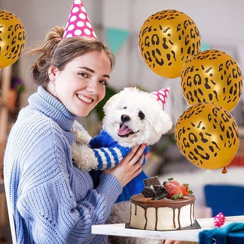 Leopard Spot Print Balloons X 12 Safari Zoo Jungle Farm Animal Party Decoration