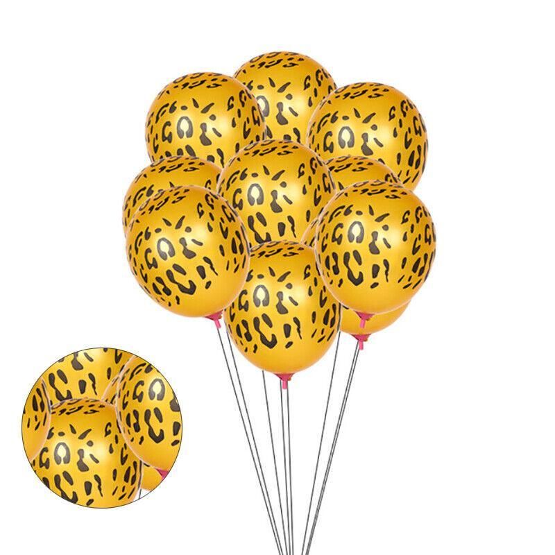 Leopard Spot Print Balloons X 12 Safari Zoo Jungle Farm Animal Party Decoration