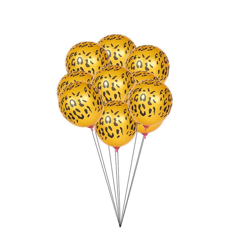 Leopard Spot Print Balloons X 12 Safari Zoo Jungle Farm Animal Party Decoration