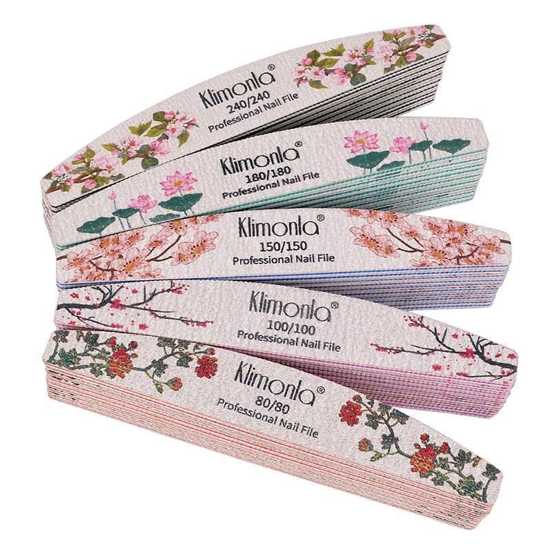 5Pcs Flower Nail Files Sanding Buffer 80-240 Grit Professional Manicure Pedicure