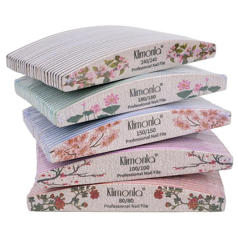 5Pcs Flower Nail Files Sanding Buffer 80-240 Grit Professional Manicure Pedicure