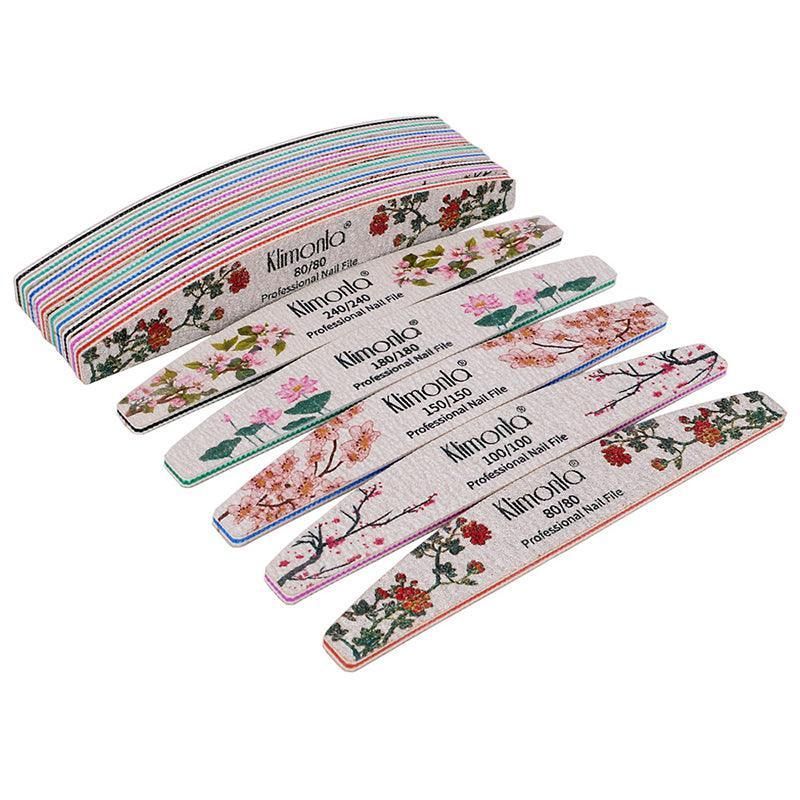 5Pcs Flower Nail Files Sanding Buffer 80-240 Grit Professional Manicure Pedicure
