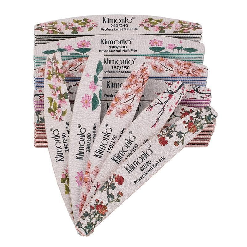 5Pcs Flower Nail Files Sanding Buffer 80-240 Grit Professional Manicure Pedicure