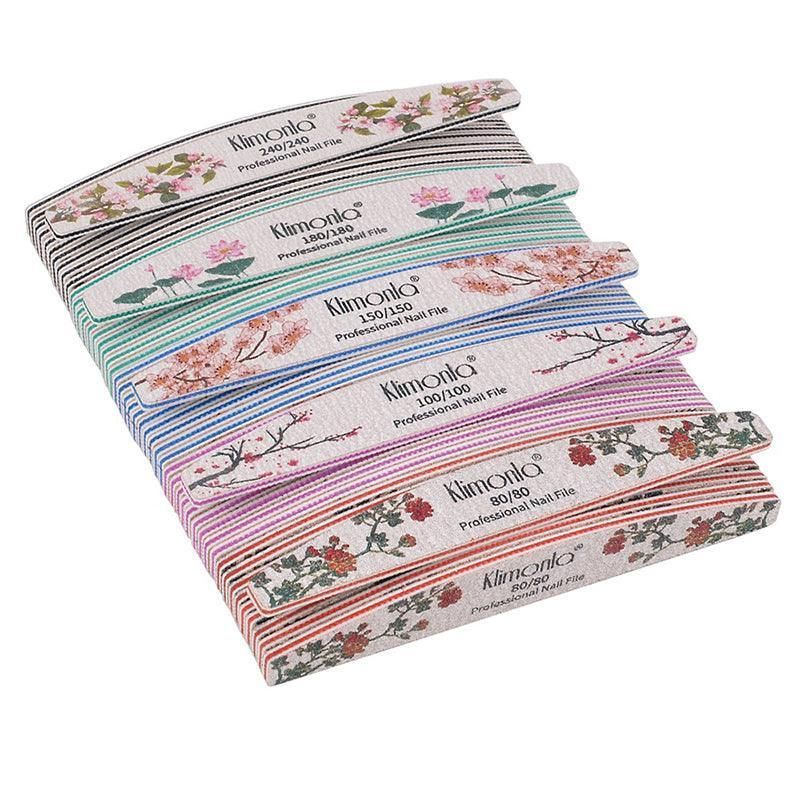 5Pcs Flower Nail Files Sanding Buffer 80-240 Grit Professional Manicure Pedicure