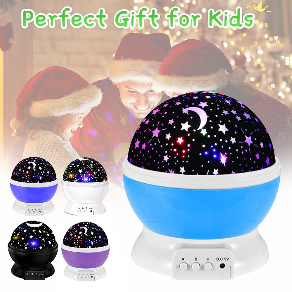 LED Night Star Galaxy Projector Rotating Lamp for Bedroom Ambience and Gift Use - Black