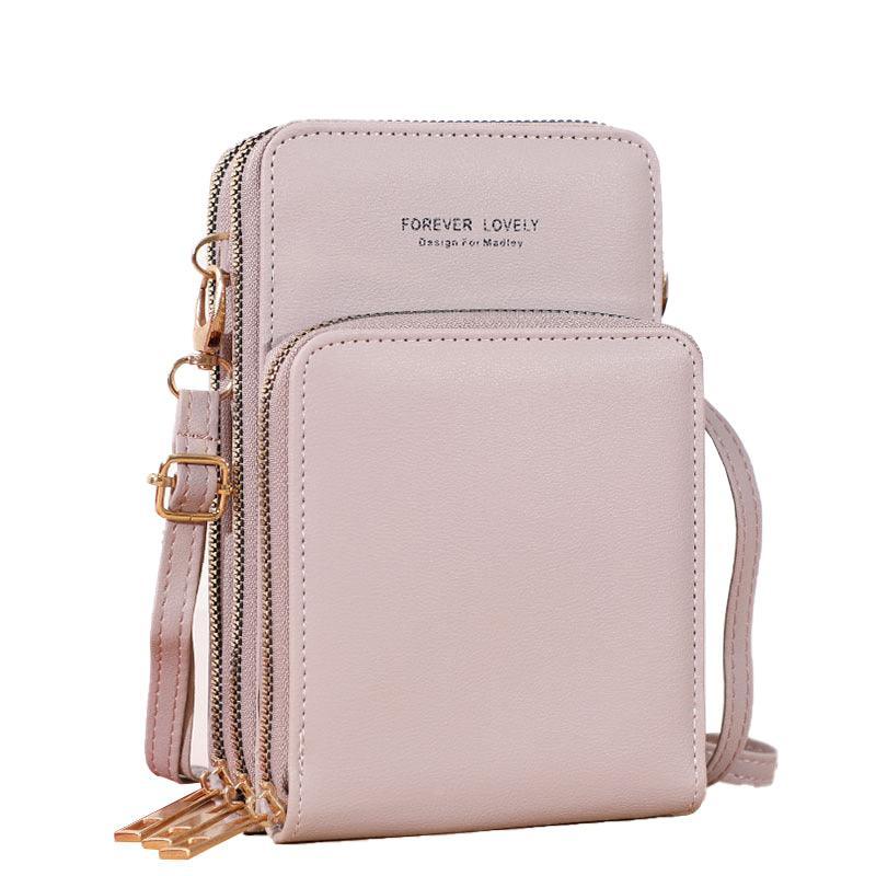 Women Crossbody Phone Purse Touch Screen Bag Rfid Blocking Wallet Shoulder Strap - Red