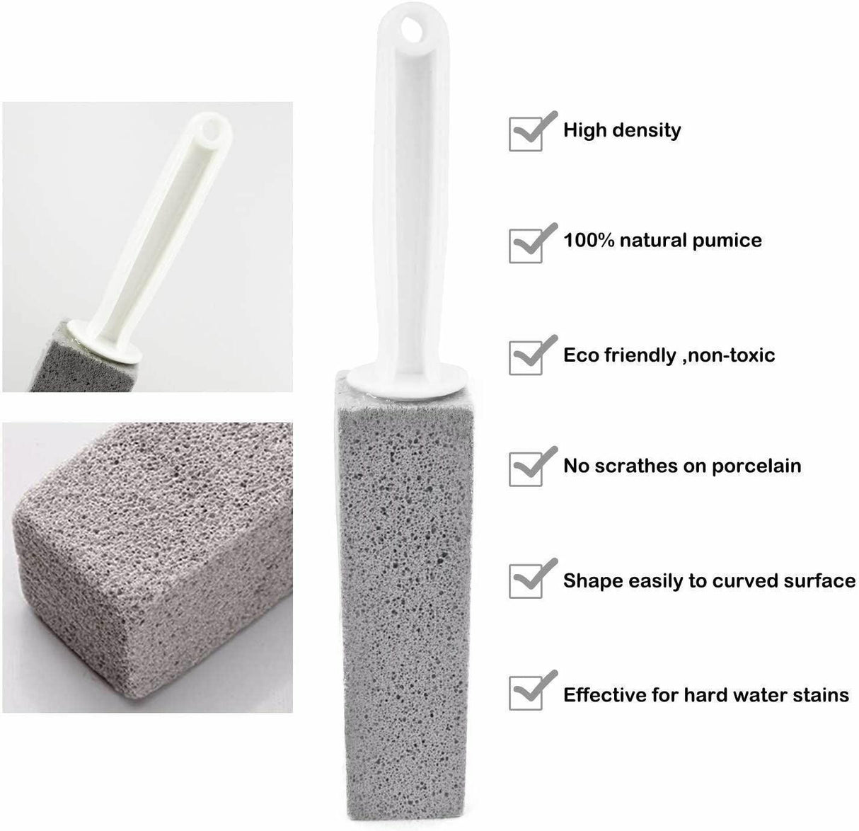 Pumice Stone Wand Tile Cleaning Stains Brush Cleaner Tool Toilet Bowl Bathtub