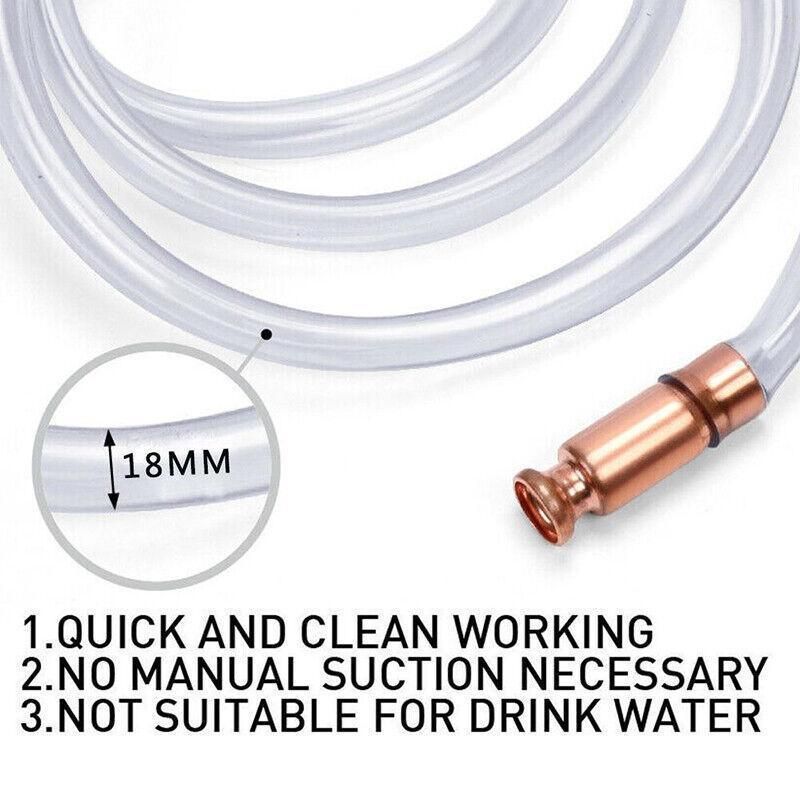 Syphon Jiggler Hose Pump Copper Attachment Self Priming 18Mm 1.8M Petrol Liquid