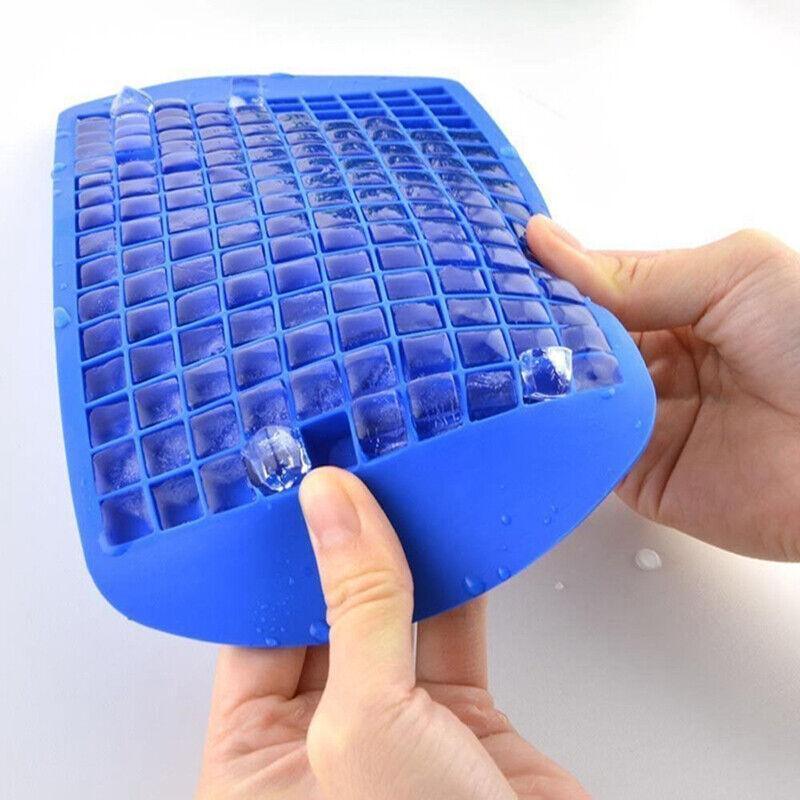 160 Grids Silicone Ice Cube Tray Ice Maker Mold Mini Frozen Cubes for Drink DIY - Red