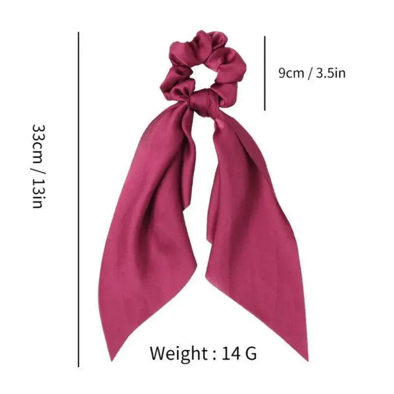 Chiffon Ponytail Scarf Bow Elastic Hair Rope Tie Scrunchies Ribbon Hair Bands - 2
